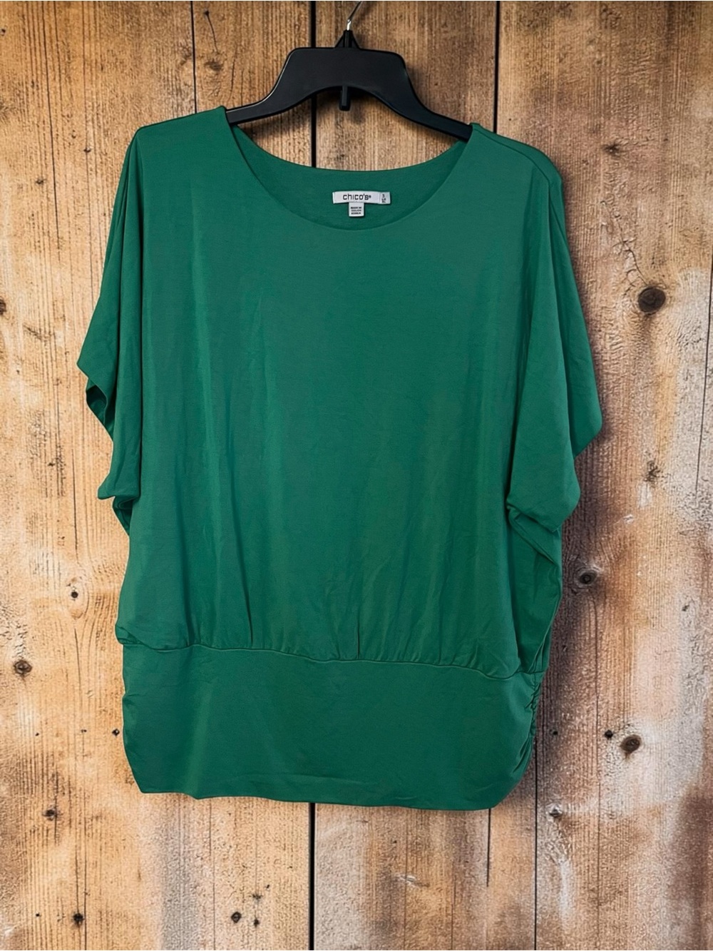 Chico's Emerald Green Dolman Knit Blouse